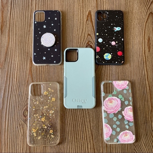Lot of 5 iPhone 11 Pro Max Cell Phone Cases Pop Socket - Picture 1 of 7